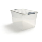 TRU RED 58.2 L Plastic Storage Tote with Locking Lid-Modular, nestable and stackable to make the most of limited space