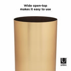 Umbra Metalla Trash Can - Matte-Bras - 4.5 Gallon (17 L) Capacity-Durable: Dent-resistant, easy to wipe down and rinse, and lightweight with an open top, this trash can is easy to clean and transport