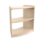 Flash Furniture Bright Beginnings Commercial Grade Bow Front 2 Tier Wooden Classroom Open Corner Storage Unit, Safe - Natural-Holds up to 100 LBS. Static Weight Capacity