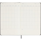 Moleskine Undated Weekly Planner - 12 Month - Large - Black - Hard Cover - 5" x 8.25"-Rounded corners, elastic closure and matching ribbon bookmark