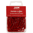 JAM Paper Office Desk Supplies Bundle, Paper Clips & Binder Clips, Red (218334re)-Red