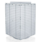 Azar Displays 20" x 14" x 14" 4-Sided Revolving Pegboard Display, Clear Translucent (701414-CLR)-Interlocking four-sided display and sits on a 12" diameter revolving base