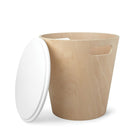 Umbra Woodrow Storage Stool - White/Natural-Contemporary Design: This stool is made of treated natural wood, bent into a beautifully curved, cylindrical shape