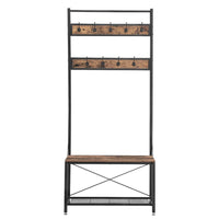 Vasagle Vintage Coat Rack With Storage Bench-Industrial design