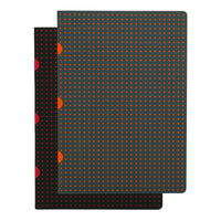 Paper-Oh Cahier Circulo Lined Notebook - Assorted - 2 Pack-Black on red and grey on orange