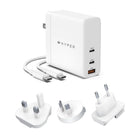 Hyper HyperJuice 140W PD 3.1 USB-C/USB-A Wall Charger - White-Supports PD 3.1, PD 3.0, QC 3.0, PPS protocols to provide fast charging for MacBook, iPad, iPhone, PCs and Android devices