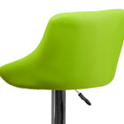 Flash Furniture Contemporary Green Vinyl Bucket Seat Adjustable Height Barstool with Diamond Pattern Back & Chrome Base-Swivel Seat