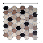 CTG Brands Hexagon Wall Tile, 10" x 10", Grey Stone, 6 Pack-Easy DIY: simply peel off the backing and stick the self-adhesive backsplash tiles onto the desired spot without extra glue, no grout, no mess and no special tools or experience required