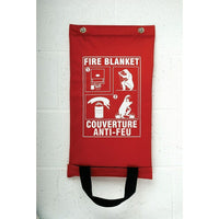 Crownhill Fire Blanket in Hanging Pouch, 150 x 183cm-Smothers burning clothing and small fires. Recommended for industry, work sites, motor vehicles, laboratories, schools, homes, cottages, police, marine (boating) and nursing homes