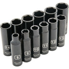 Dynamic Tools 3/8" Drive 12 Piece 6 Point Metric, Deep Impact Socket Set, 8mm - 19mm-Contains: 8, 9, 10, 11, 12, 13, 14, 15, 16, 17, 18, 19 mm