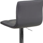 Flash Furniture Contemporary Tufted Grey Vinyl Adjustable Height Barstool with Chrome Base-Swivel Seat