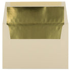 JAM Paper A8 Foil Lined Envelopes, 5.5 x 8.125, Ecru Ivory with Gold Lining, 100 Pack (332417064g)-Ivory