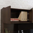 Sauder - 427446 Affirm Desktop Hutch - Noble Elm-Hidden storage behind four doors for binders, folders, supplies, and more.