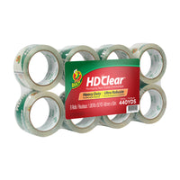 Duck Brand HD Clear Heavy Duty Packing Tape - 48 mm x 50 m - Clear - 8 Pack-Heavy-duty packing tape for medium weight boxes