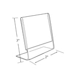 Azar Displays 3" x 2" Vertical Slanted L-Shape Acrylic Sign Holder, 10 Pack (112741)-L-Shaped design