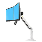 North Bayou 22"-27" Gas-Strut Desktop Dual Monitor Arm with USB Port - White (F27-W)-Compatible Screen Size: 22"- 27" (x2)
