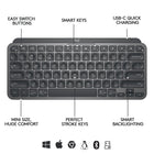 Logitech MX Keys Mini Wireless Illuminated Keyboard for Business - Graphite-Multiple Computers, One Flow: Team the slim MX Keys Mini with MX Master 3 or MX Anywhere 3 and type across multiple computers or laptops in one fluid workflow(2)