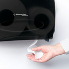 Kimberly Clark Professional Toilet Paper Dispenser - Smoke/Black-Holds compatible jumbo roll toilet paper rolls (such as Kleenex and Scott Brand), the equivalent of more than five standard rolls to reduce run-outs and refills (plus a stub roll)