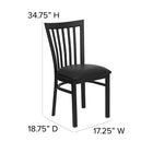 Flash Furniture HERCULES Series Black School House Back Metal Restaurant Chair - Black Vinyl Seat-Curved Support Bar