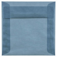 JAM Paper Square Translucent Vellum Envelopes - 6.5" x 6.5" - Surf Blue - 25 Pack -Colour: White