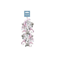 Millbrook Studios Swirly Bows, Pink/Silver/White, 12 Pack (00264)-Pink/Silver/White