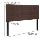 Flash Furniture Bedford Tufted Upholstered Full Size Headboard - Dark Brown Fabric-Box Stitch Design