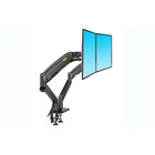 North Bayou 22"-32" Gas-Strut Desktop Dual Monitor Arm with USB Port - Black (F195-A)-Weight Capacity: 6.6 - 26.4 lbs