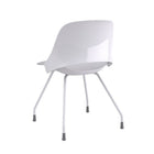 Humanscale Trea Office Chair - White-A contoured backrest gently pivots to follow the natural point of hip rotation, cradling the body's curves for lumbar support. The sitter can move freely and comfortably, without adjusting any mechanisms or dials