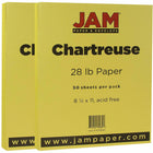 JAM Paper Matte Paper - 8.5" x 11" - 28 lb. Chartreuse - 50 Sheets/Pack-Colour: Chartreuse Yellow | Make your work stand out with premium Coloured paper.