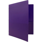 JAM Paper Plastic Heavy Duty 3 Hole Punched Two Pocket School Folder, Purple, 12 Pack (383HHPpug)-4
