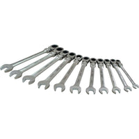 Gray Tools 11 Piece Metric, Combination Flex Head, Ratcheting Wrench Set, 8mm-19mm-Contains Sizes: 8, 10, 11, 12, 13, 14, 15, 16, 17, 18, 19mm.