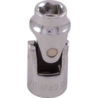 Gray Tools 9/16" X 3/8" Drive, 6 Point Standard Length, Universal Joint Chrome Socket-Size: 9/16"