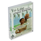 Azar Displays 11" x 8.5" Vertical/Horizontal Block Acrylic Sign Holder, Clear (104436)-Two 3/4" thick pieces of acrylic