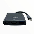 tmd USB-C to 4K HDMI Multifunction Adapter with Power Delivery & USB-A Port - Space Grey-HDMI x 1, PD x 1, USB3.0 x 1