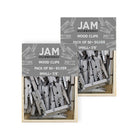 JAM Paper Wood Clothing Pin Clips, Small 7/8, Silver, 2 Packs of 50, 100 Total (230726887a)-Silver-coated Wood