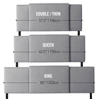 CorLiving 3-in-1 Expandable Panel Headboard, Grey Padded Fabric (BBT-960-A)-Soft silhouette creates a warm and inviting bedroom