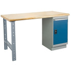 Kleton Workbench, Laminated Top, 1 Pedestal and 1 Door, 36"W x 72"L x 34"H-34" overall height