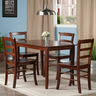 Winsome Wood Inglewood 5-Piece Set Dining Table with 4 Ladderback Chairs (94508)-Boat Shaped, dimensions 47.24"W x 29.53"D x 29.13"H