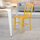 Flash Furniture Yellow Metal Indoor-Outdoor Chair-Designed for Indoor and Outdoor Use