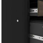 Bestar Connexion Add-On Pedestal with 3 Drawers, Antigua & Black-15.4" W x 17.8" D x 29.4" H