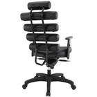 Plata Import Moonlight Office Chair Faux Leather High Back With Synthetic Leather Cushions - Black-Seat 23" W x 16 " D; Back 27.5" H