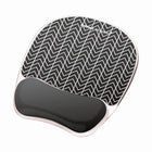 Fellowes Photo Gel Mouse Pad Wrist Rest with Microban - Black Chevron-Stain-resistant polyurethane covering wipes clean with damp cloth