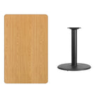 Flash Furniture 30" x 48" Rectangular Natural Laminate Table Top with 24" Round Table Height Base-Natural Laminate Top