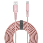 General Supply Goods + Co USB-C 10ft Braided Charging Cable - Pink Clay-Sleek and tangle free