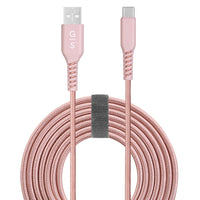 General Supply Goods + Co USB-C 10ft Braided Charging Cable - Pink Clay-Sleek and tangle free