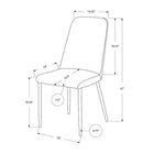 Monarch Specialties 1034 Dining Chair - Black Leather-Look/Chrome - 2 Pack-Dimensions: 37"H X 18"W X 16"D
