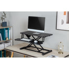 Uplite Electric Standing Desk Riser Ergonomic Motorized Sit Stand Height Adjustable Workstation Dual Monitor Power Converter-Extremely well-constructed - Aluminum steel frame, unique Zinc Alloy joints for superior strength and durability, beveled edges and melamine wood desktop