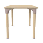 Flash Furniture Bright Beginnings 23.5"x 47" Commercial Grade Wooden Rectangle Adjustable Height Classroom Activity Table -Beech-Powder Coated Metal Legs Adjust in 1" Increments from 15"H - 23"H