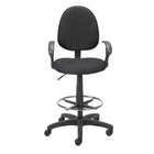 Staples Extended Height Stool with Arms, Black-Fully adjustable stool designed to provide proper support and circulation