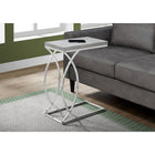 Monarch Specialties 3185 Accent Table - Grey Cement With Chrome Metal-Stylish chrome metal supports for a classic contemporary look
